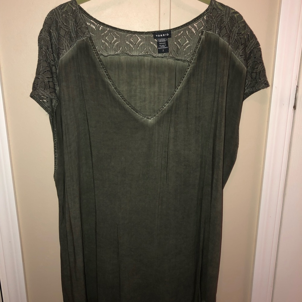 Torrid shirt, olive green.